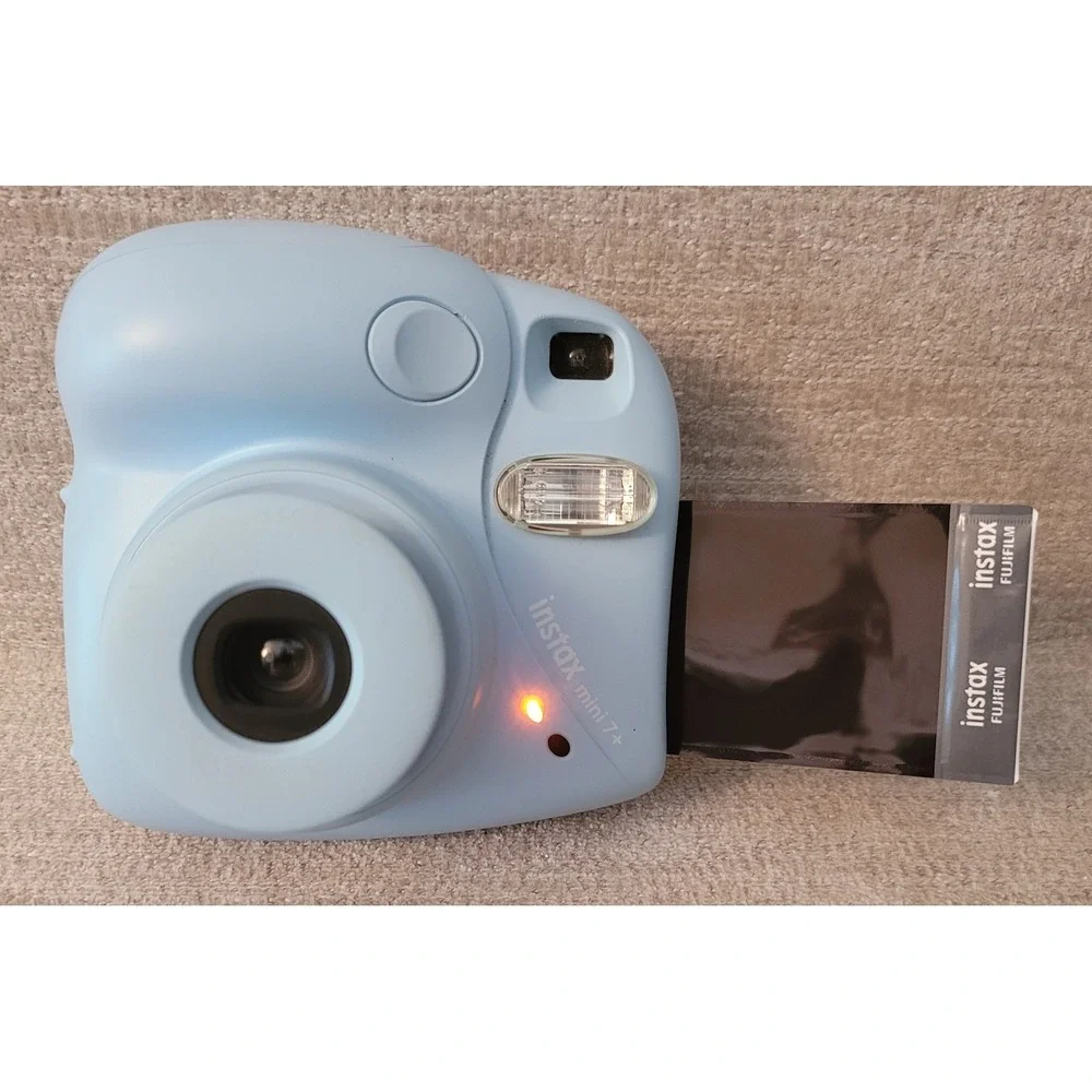 Fuji Instax Mini 7 Plus Light Blue Camera Great Working Condition - Tested